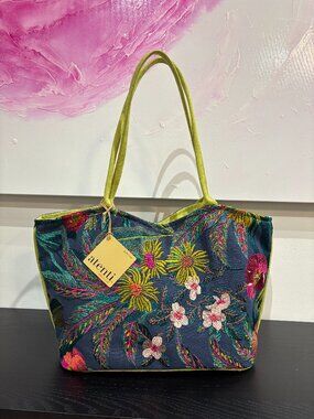 Embroidered Floral Shoulder Bag with removable sleeve